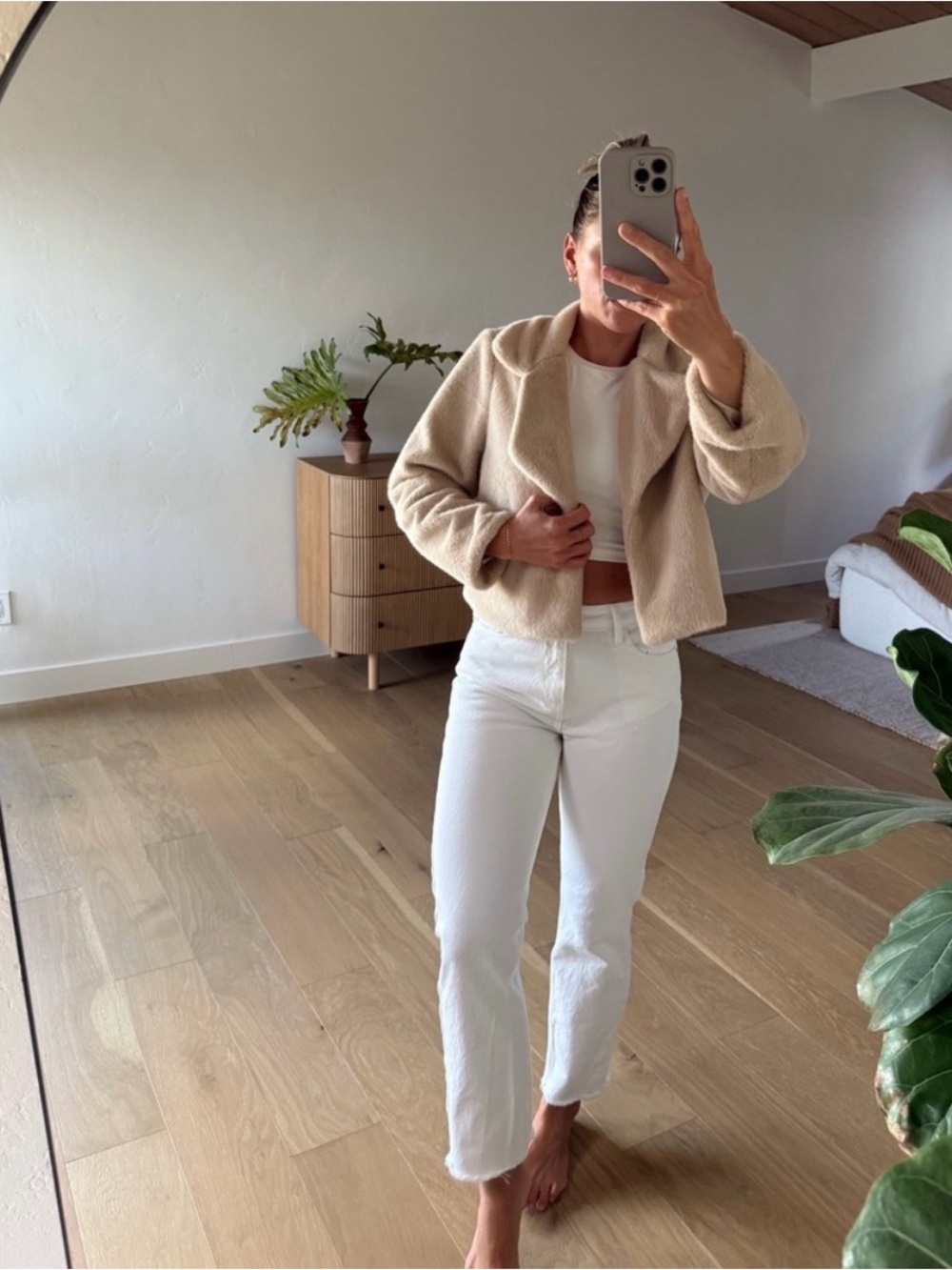 12th Tribe Faux Fur Jacket in Tan